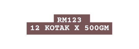 RM123 12 kotak X 500gm
